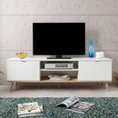 Mueble TV 2 puertas 2 empotrados - Copenhague - Blanc