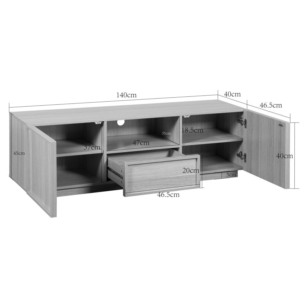 Joy - Mueble de TV de 2 puertas - Madera - Madera clara