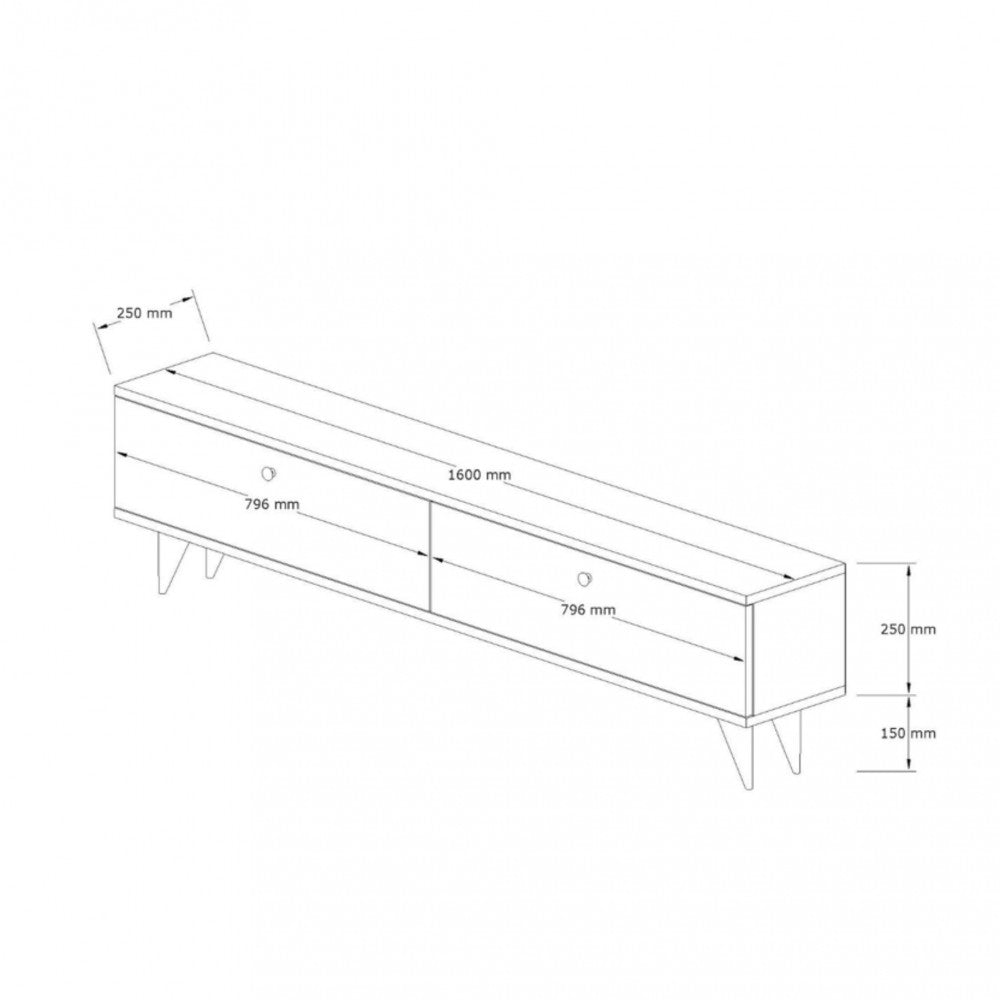 Yara - Mueble de TV de 2 puertas - Madera - Gris antracita
