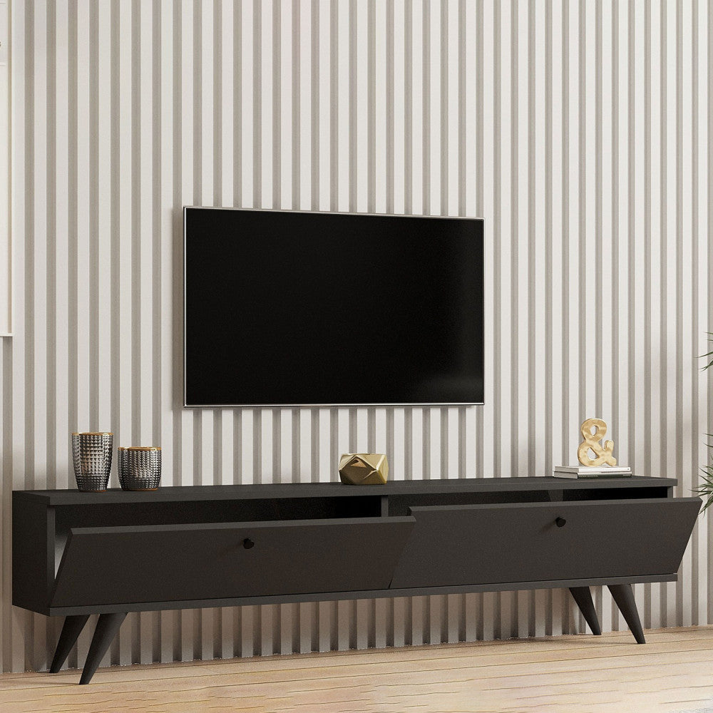 Yara - Mueble de TV de 2 puertas - Madera - Gris antracita