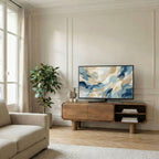 Sira - Meuble Tv 2 Portes - Bois Massif - Bois Foncé