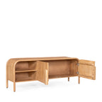 Bali - Mueble de TV de 2 puertas - Madera maciza - Madera clara