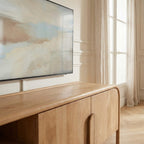 Bali - Mueble de TV de 2 puertas - Madera maciza - Madera clara
