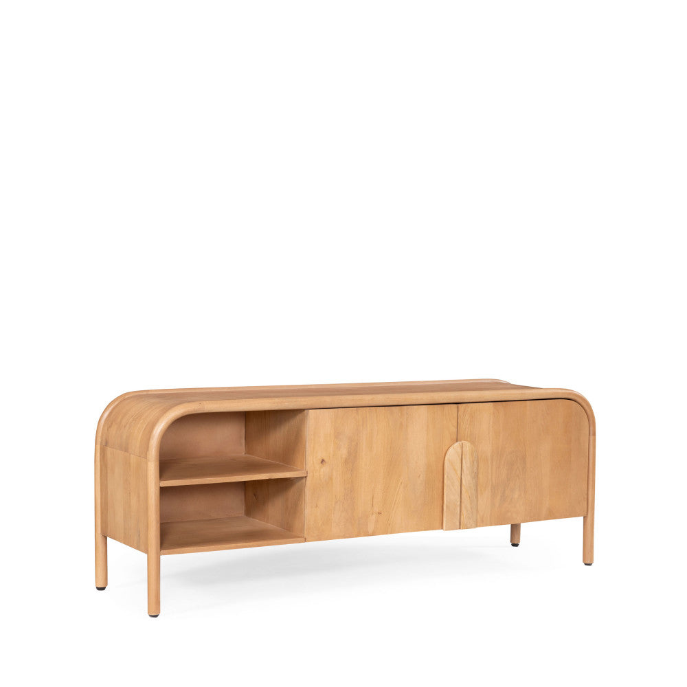 Bali - Mueble de TV de 2 puertas - Madera maciza - Madera clara