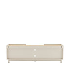 Stanley - Mueble de TV de 2 puertas y metal - Madera - Beige