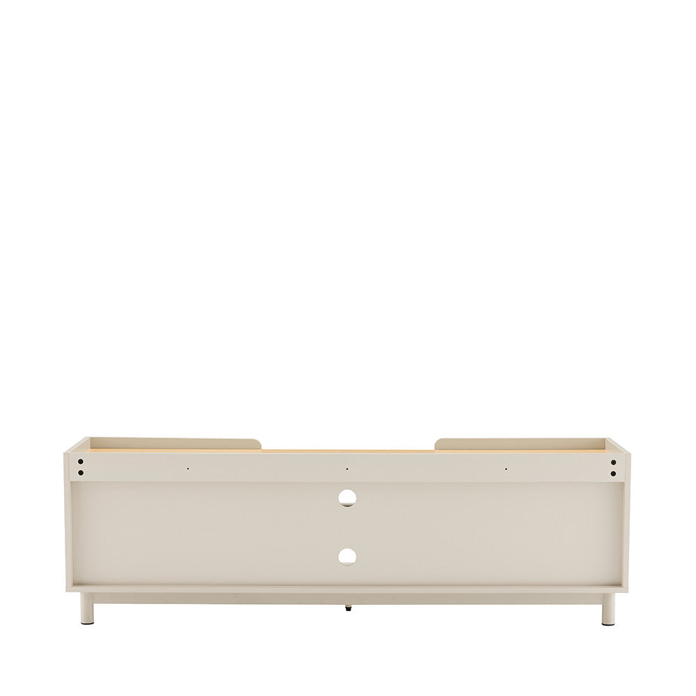 Stanley - Mueble de TV de 2 puertas y metal - Madera - Beige