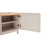 Stanley - Mueble de TV de 2 puertas y metal - Madera - Beige
