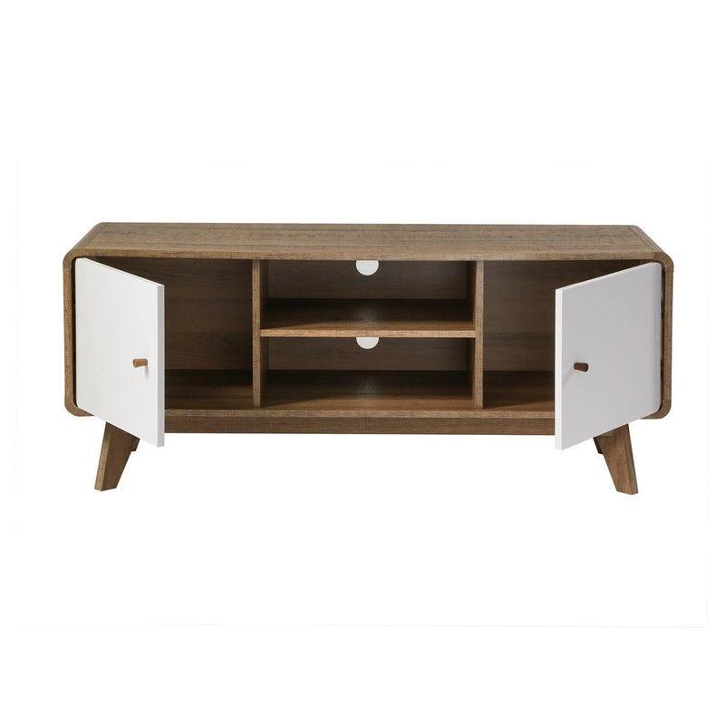 Mueble TV 2 puertas 2 huecos - Albura - Décor Bois Foncé