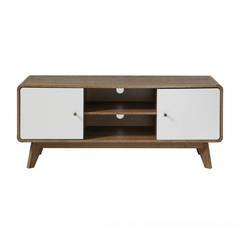 Mueble TV 2 puertas 2 huecos - Albura - Décor Bois Foncé