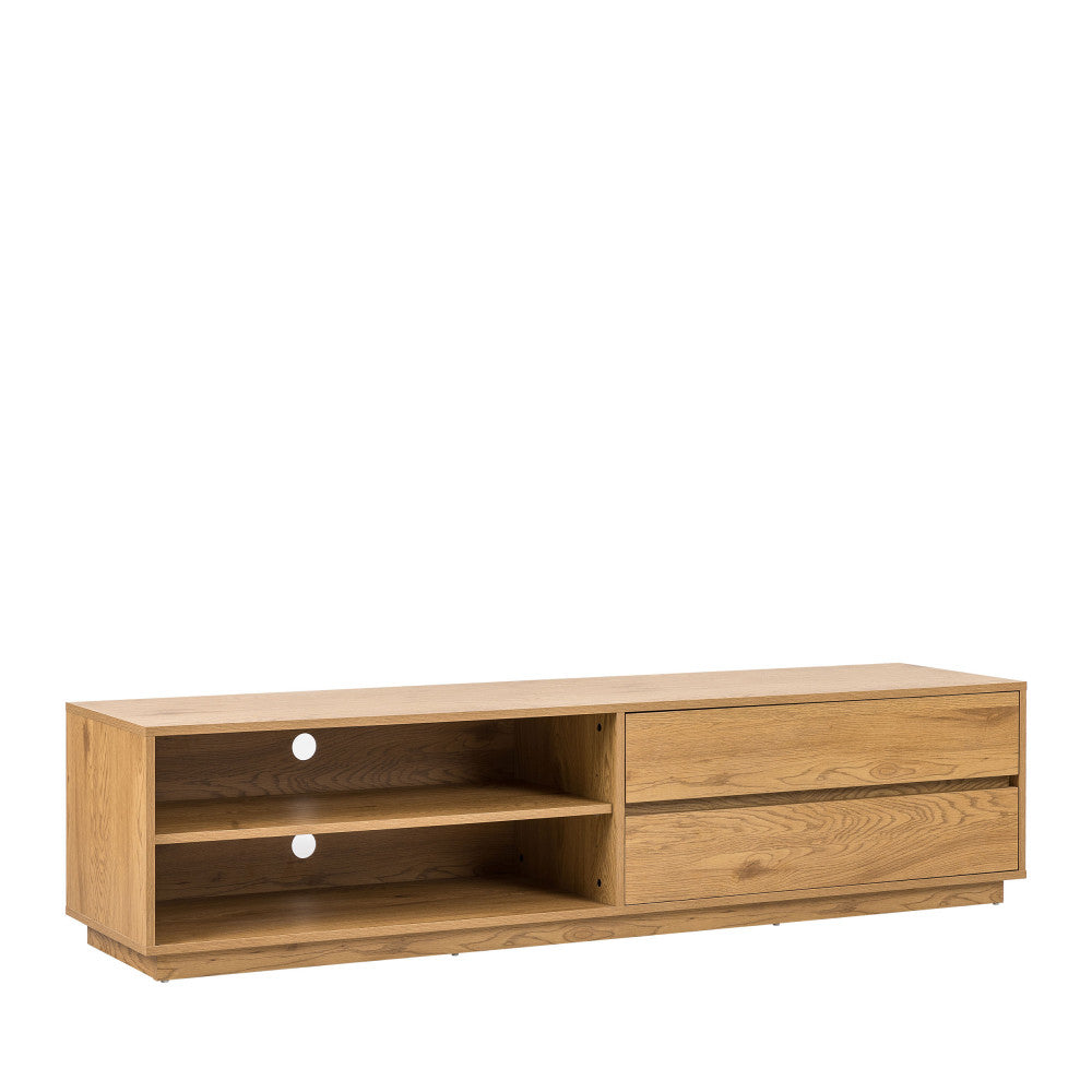 Since - Mueble de TV con 2 cajones y 2 nichos - Madera - Madera clara