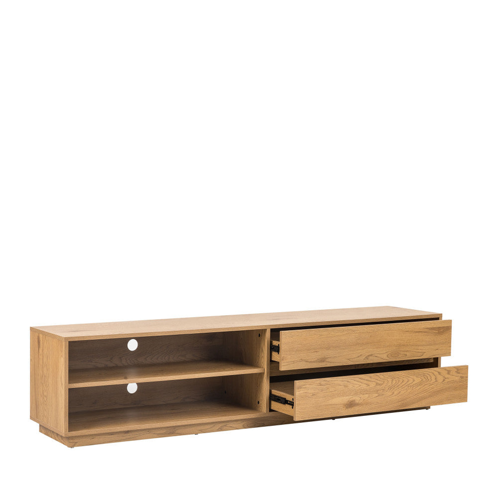 Since - Mueble de TV con 2 cajones y 2 nichos - Madera - Madera clara