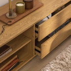 Since - Mueble de TV con 2 cajones y 2 nichos - Madera - Madera clara