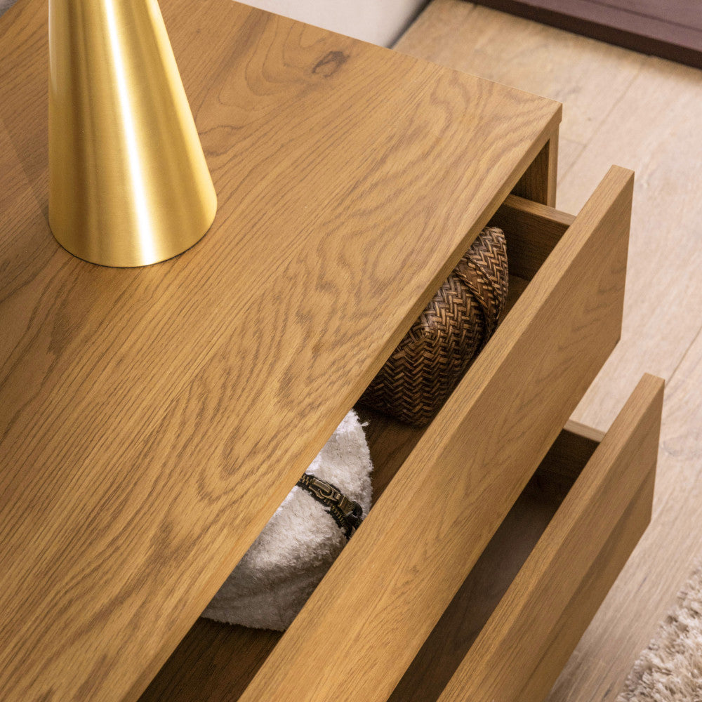 Since - Mueble de TV con 2 cajones y 2 nichos - Madera - Madera clara
