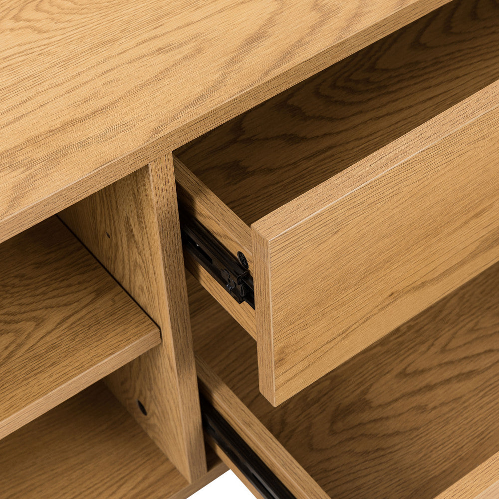 Since - Mueble de TV con 2 cajones y 2 nichos - Madera - Madera clara