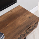 Mueble TV 2 Cajones Con Nicho Decoración Madera Y Motivos Negros - Anaelle - Décor Bois