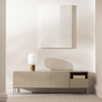 Quenor - Meuble TV 3 Portes 1 Tiroir Et Métal - Bois - Beige