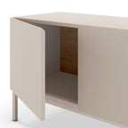 Quenor - Meuble TV 3 Portes 1 Tiroir Et Métal - Bois - Beige