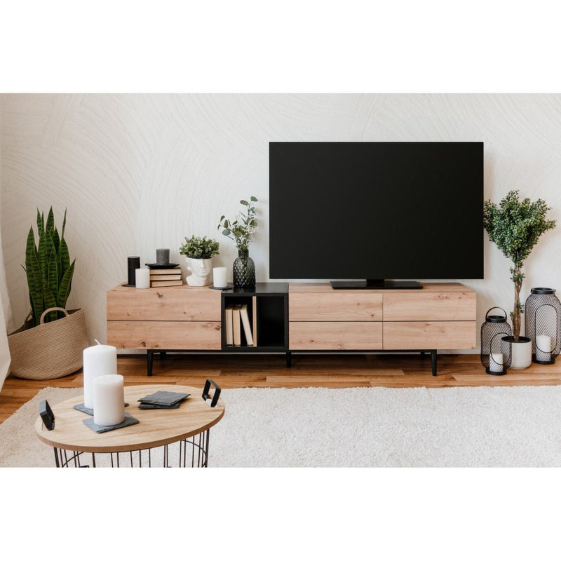 Mueble TV 3 puertas 2 huecos - Nola - Décor Bois