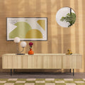 Lines - Mueble TV de madera clara con 4 puertas
