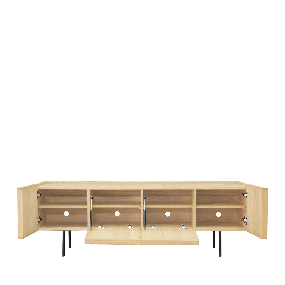 Lines - Mueble TV de madera clara con 4 puertas