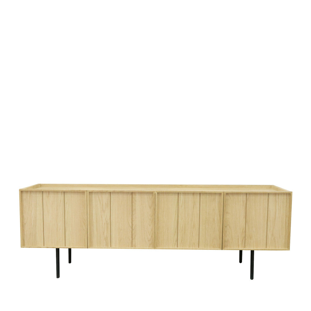 Lines - Mueble TV de madera clara con 4 puertas