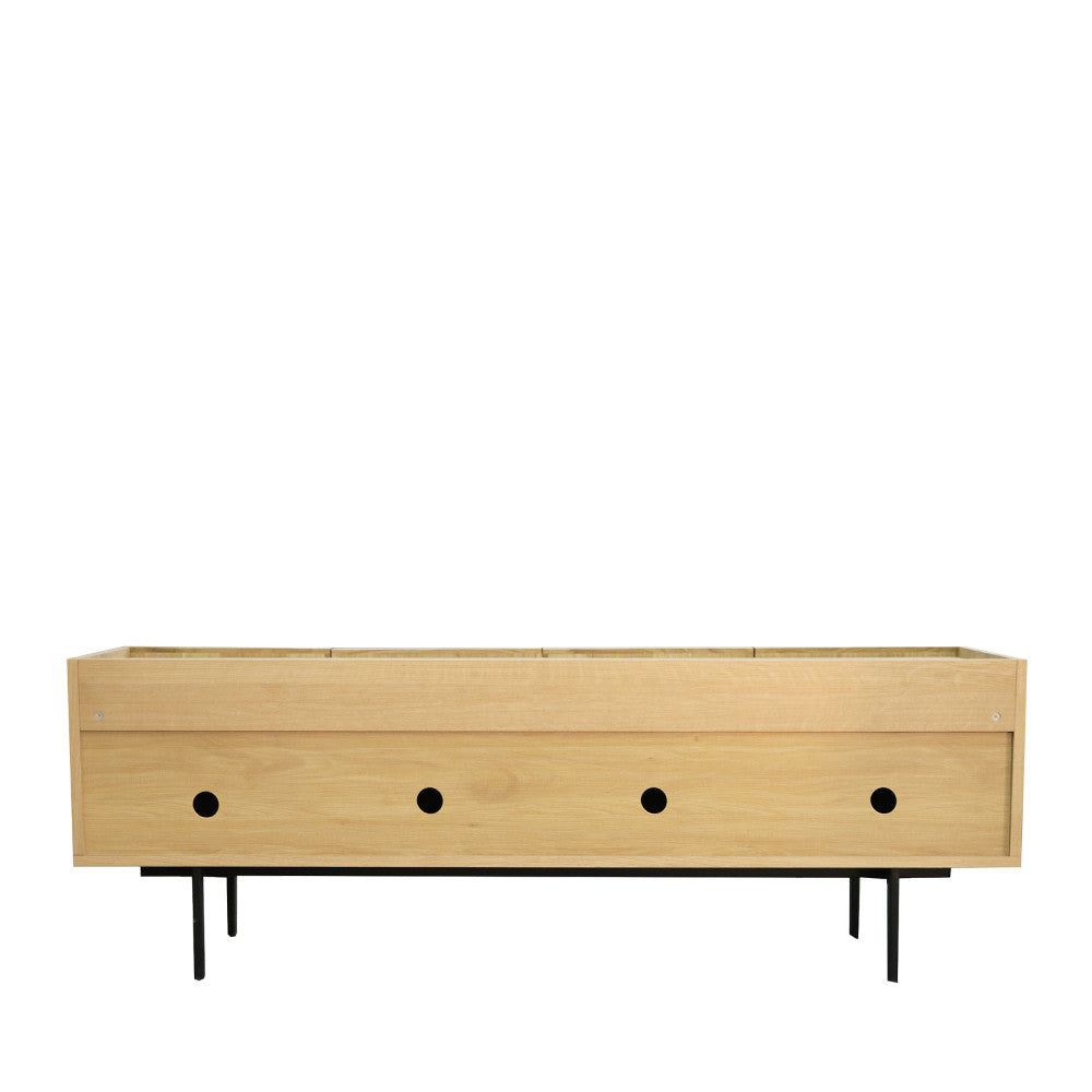 Lines - Mueble TV de madera clara con 4 puertas