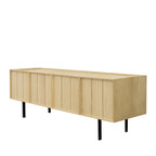 Lines - Mueble TV de madera clara con 4 puertas