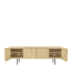 Lines - Mueble TV de madera clara con 4 puertas