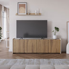 Enara - Meuble TV 4 Portes - Bois - Bois foncé