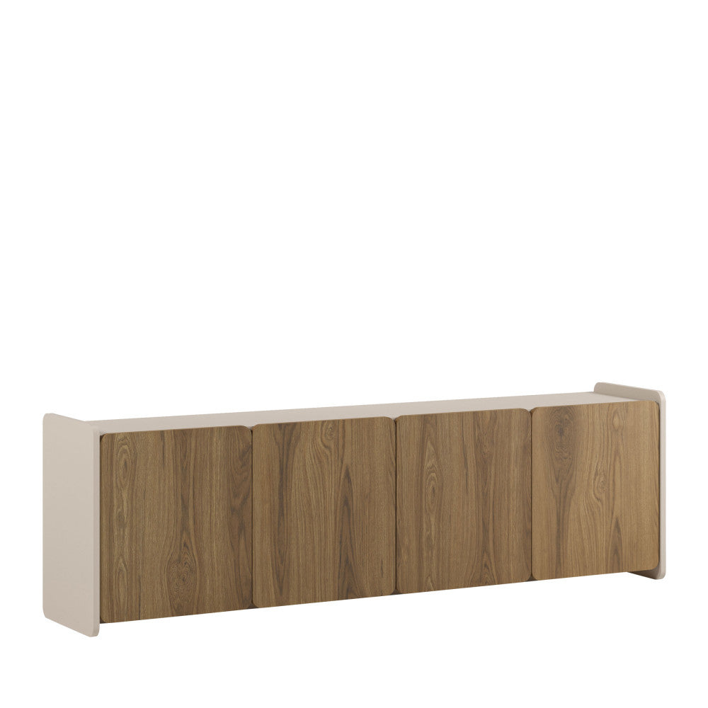 Enara - Meuble TV 4 Portes - Bois - Bois foncé