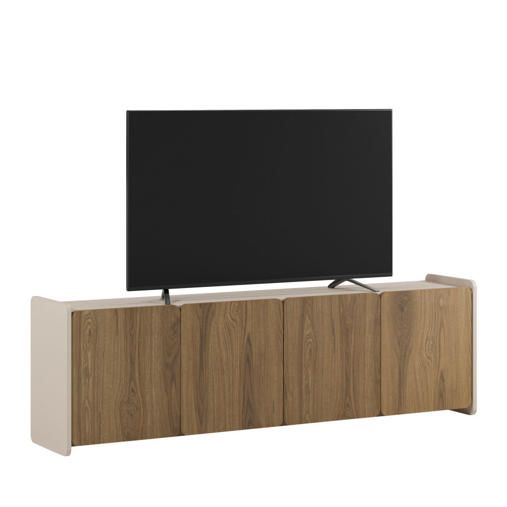 Enara - Meuble TV 4 Portes - Bois - Bois foncé