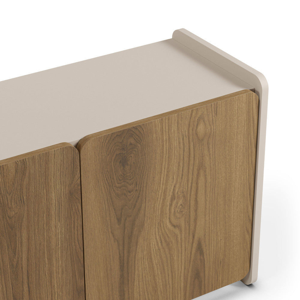 Enara - Meuble TV 4 Portes - Bois - Bois foncé