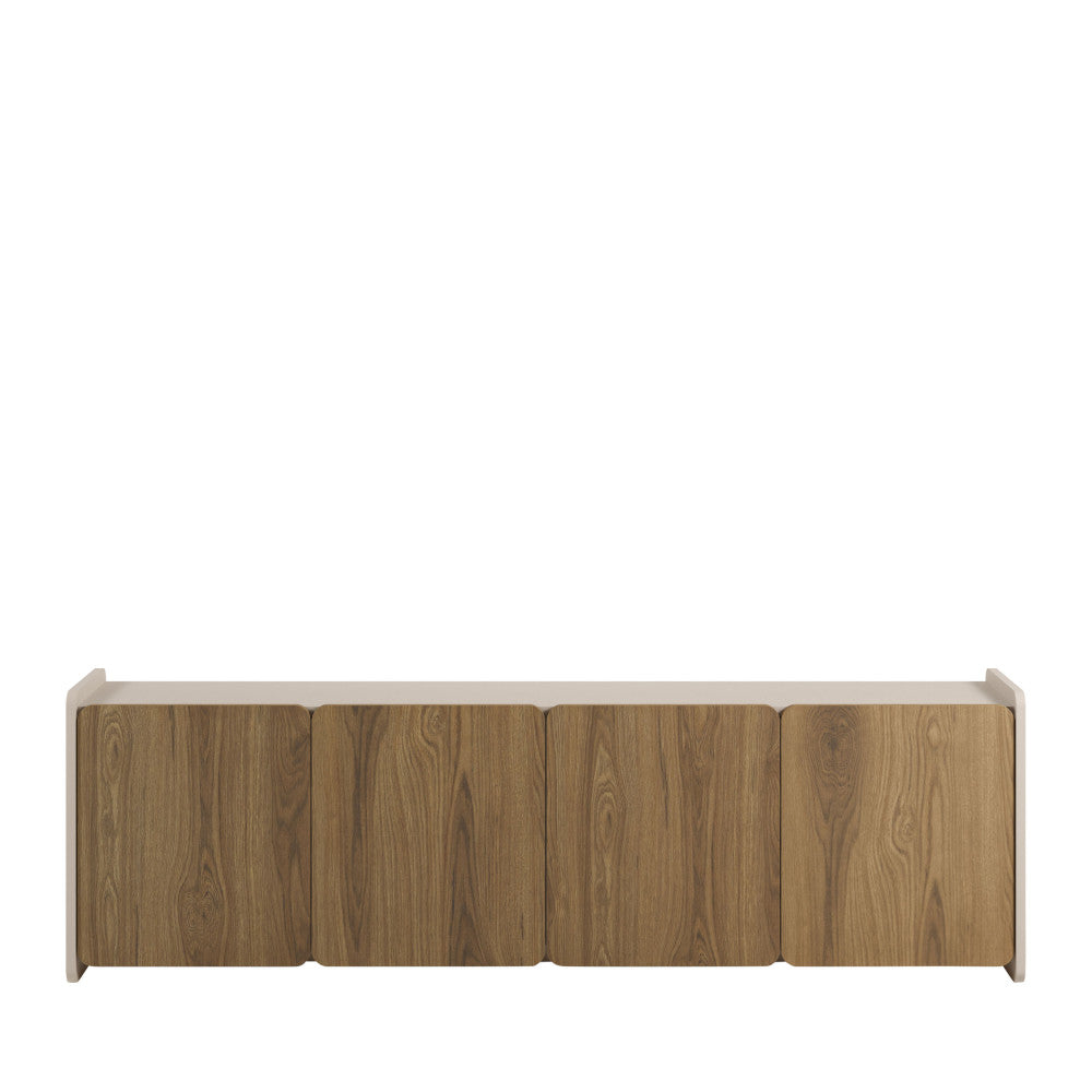 Enara - Meuble TV 4 Portes - Bois - Bois foncé