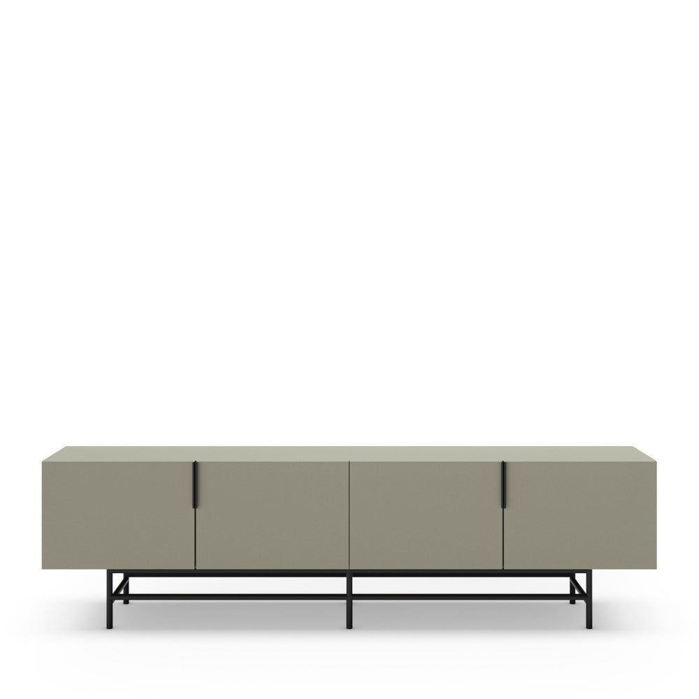 Vintara - 4-Door TV Unit - Wood and Metal - Almond Green