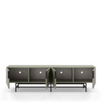 Vintara - 4-Door TV Unit - Wood and Metal - Almond Green