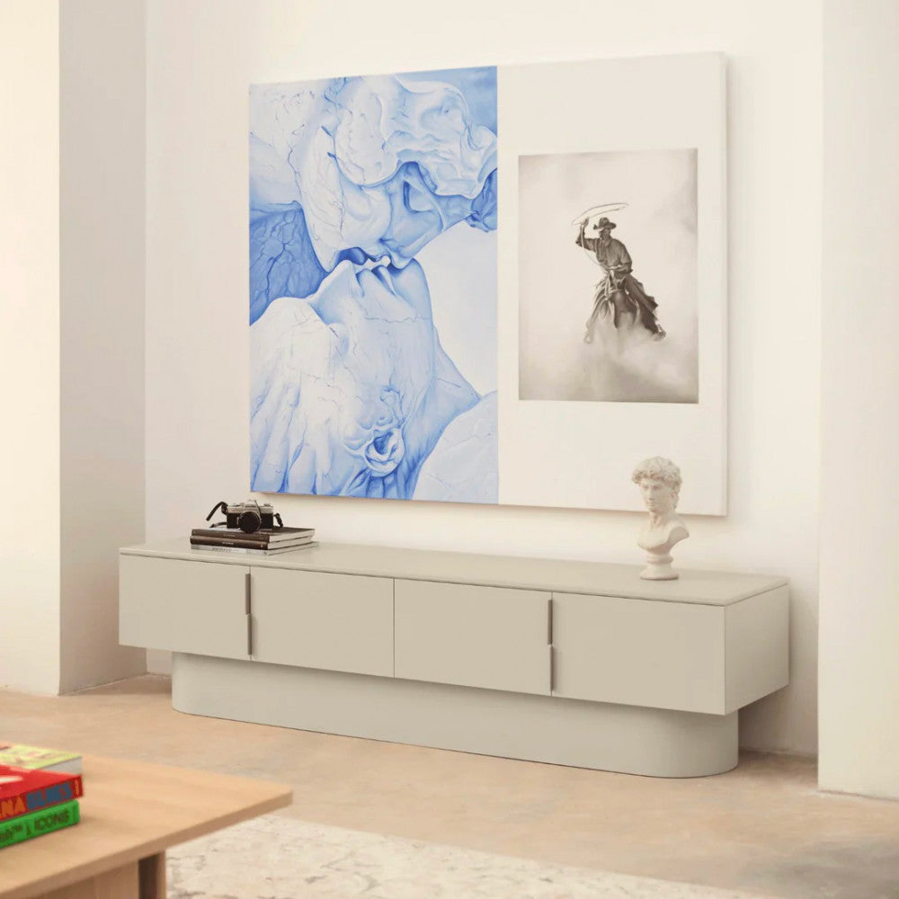 Totem - 4-Door TV Unit - Wood - Sand