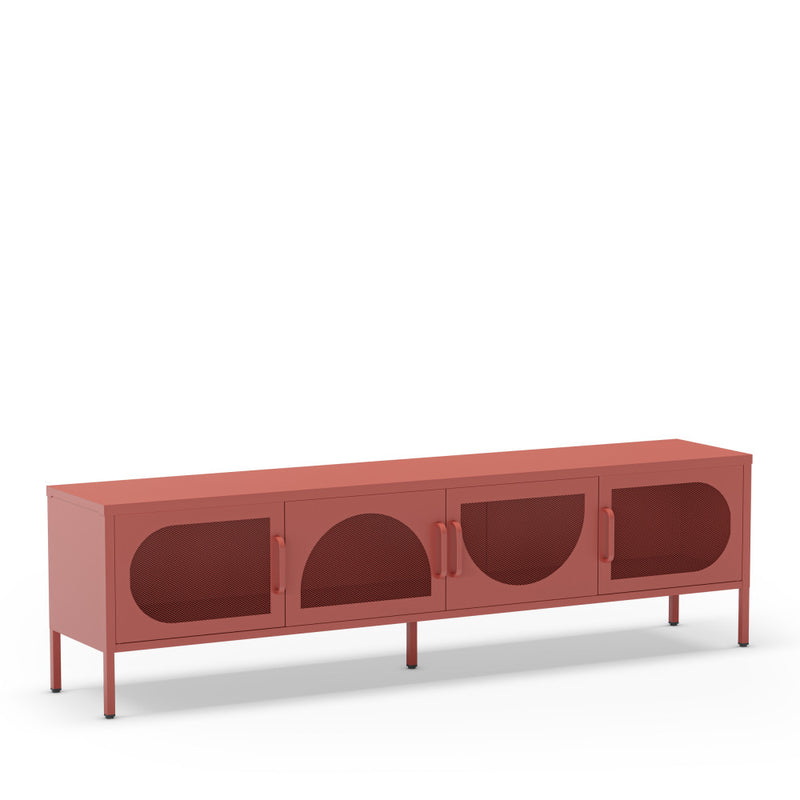 Zio - Meuble TV 4 Portes - Métal - Terracotta