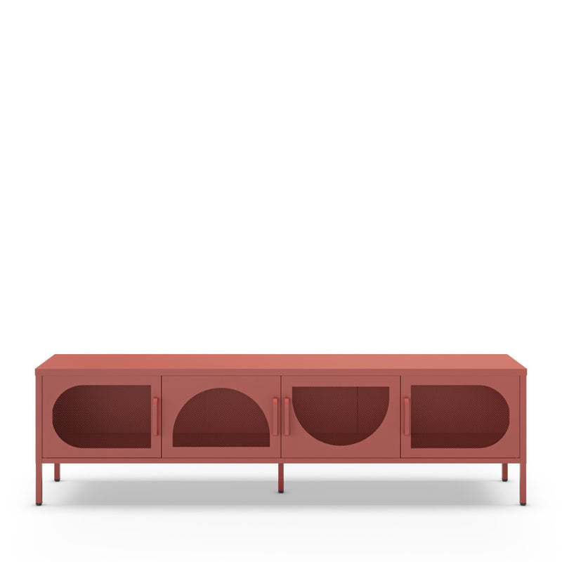 Zio - Meuble TV 4 Portes - Métal - Terracotta