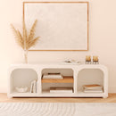 Meuble TV Fira en plâtre blanc cassé 140 cm