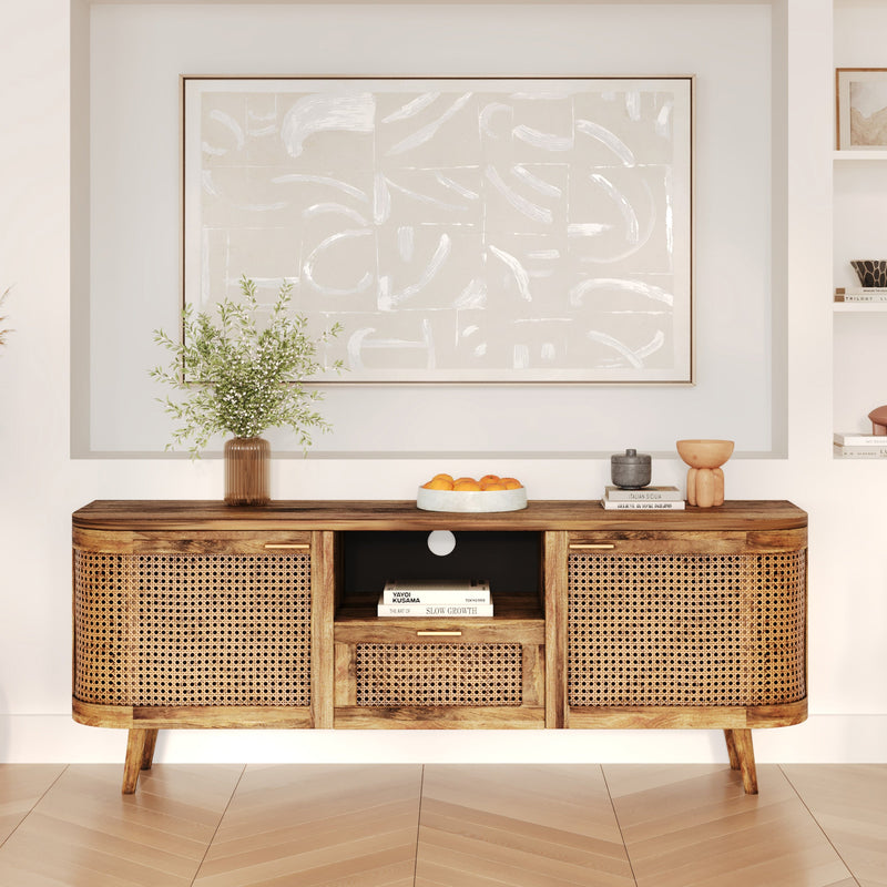Meuble TV Wava 2 portes, 1 tiroir et 1 niche