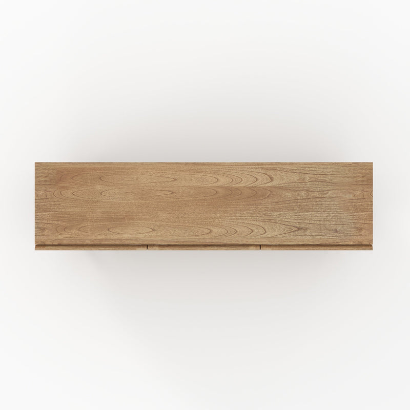 Meuble TV Delya en bois massif de mindi et rotin 160 cm