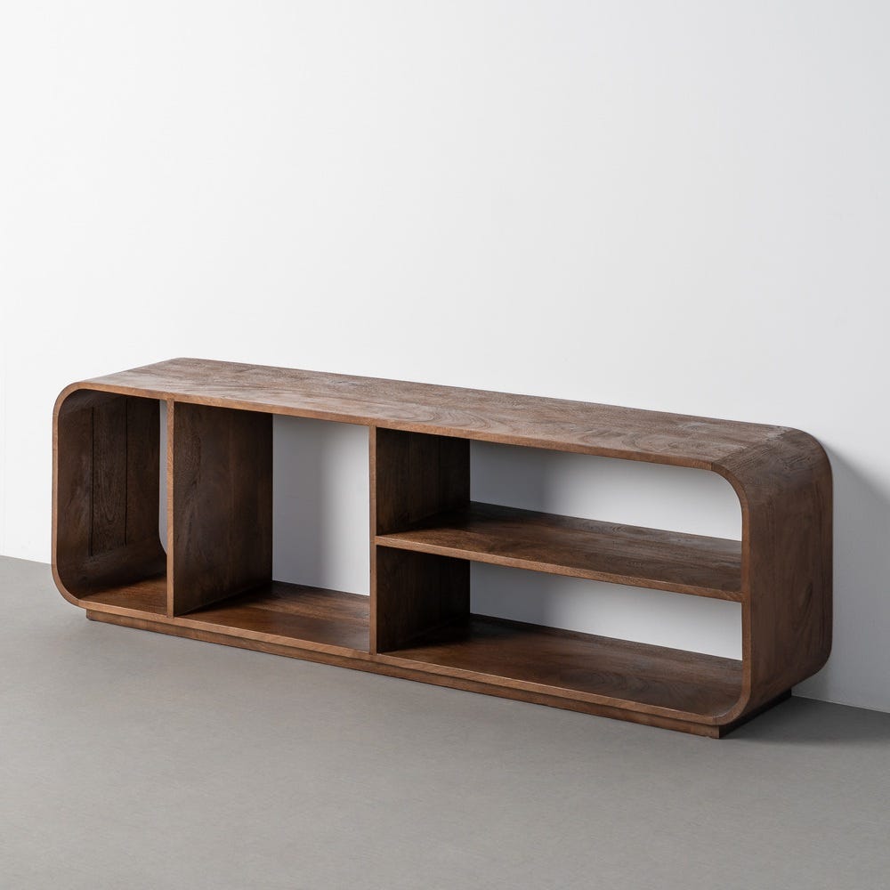 Nia - 4-shelf TV unit - Mango wood