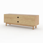 Delya - Mueble TV De Madera Maciza Y Ratán De Mindi