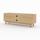 Meuble TV Delya en bois massif de mindi et rotin 160 cm