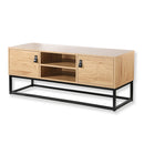 Mueble TV 2 puertas 2 huecos roble - Jill - Décor Bois