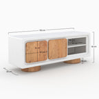 Eden - Mueble para TV de hormigón blanquecino y madera de acacia