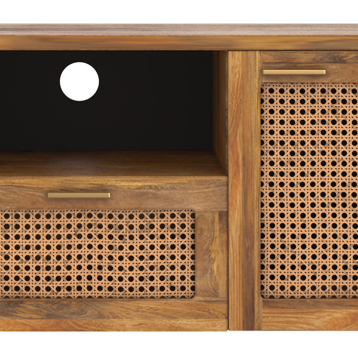 Meuble TV Wava 2 portes, 1 tiroir et 1 niche