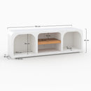 Meuble TV Fira en plâtre blanc cassé 140 cm