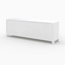 Meuble TV Fira en plâtre blanc cassé et bois d'acacia