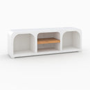 Meuble TV Fira en plâtre blanc cassé 140 cm